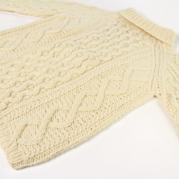 DAVID BRETT Wool Italian Chunky Cable Knit Sweater - Picture 4 of 7